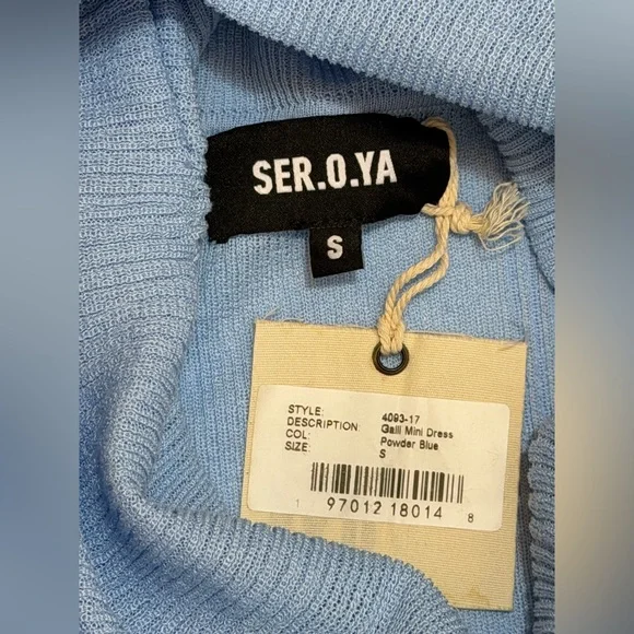 NWT SEROYA Galli Mini Dress in Powder Blue, size S - Picture 5 of 7